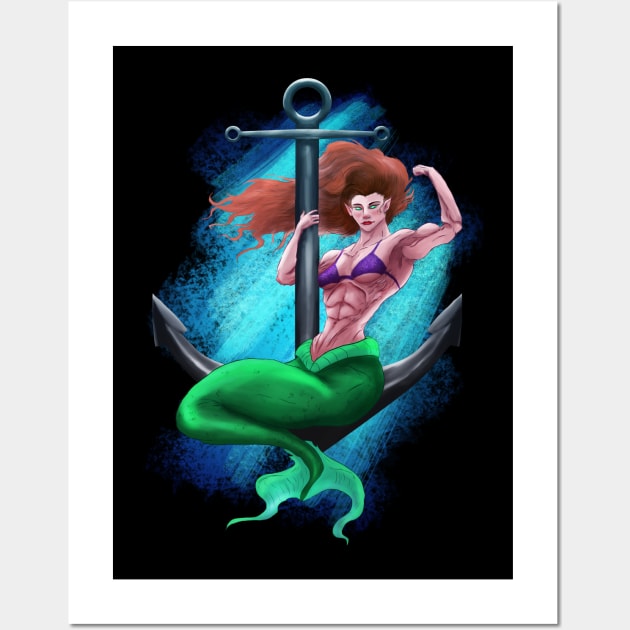 Muscle mermaid Wall Art by Actualsuperhero